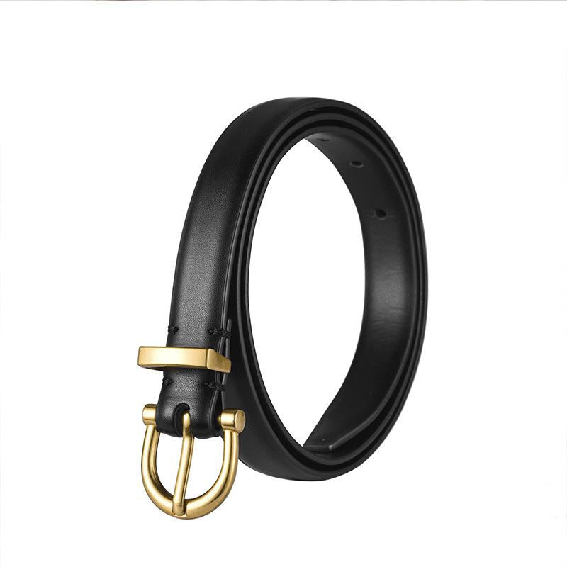 Belt Women'S Leather Decorative Casual Suit With Jeans Retro Real Cowhide Thin Belt