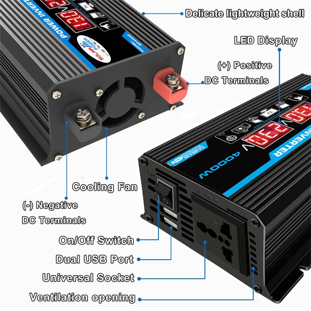 thumbnail image 2 of 4000W Pure Sine Wave Inverter, DC 12 Volt To 220 Volt AC 2 of 14