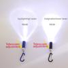 Led Zoom Mini Flashlight Telescopic Strong Light Torch With Keychain Pendant Creative Mountaineering Buckle Gift