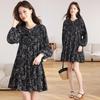 Plus Size Women's Floral Chiffon Dress: Salt-Sweet Autumn Style with Long Sleeves