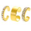 3Pcs Set Sparkling Ear Cuffs for Women Non Pierced Clip on Earrings Minimalist Statement Jewelry