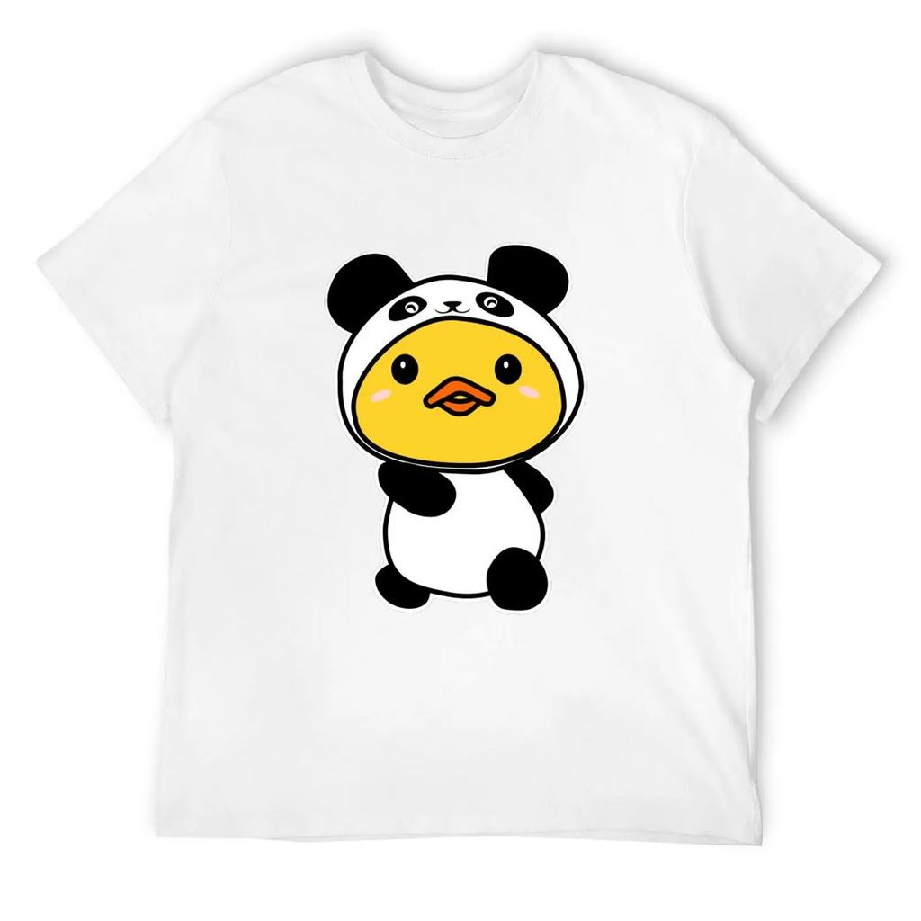 Cute Duck In Panda Suit T-Shirt Quick Drying Oversized T Shirt Designer Shirts Plain White T Shirts Men