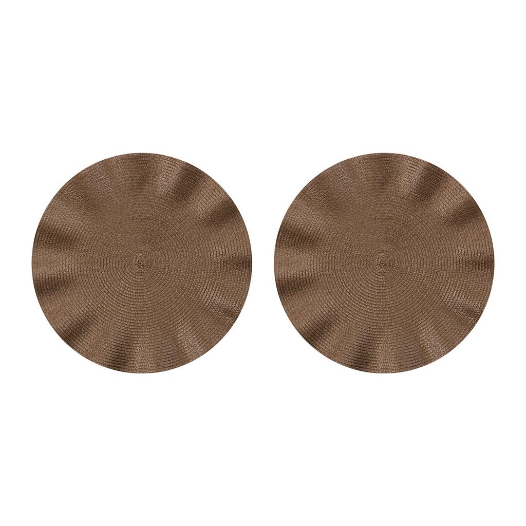 Pack of 2 Table Mats With Scalloped Edge Practcial Fungus Brims Table Dishes Mat Stylish Palcemat for Dinning