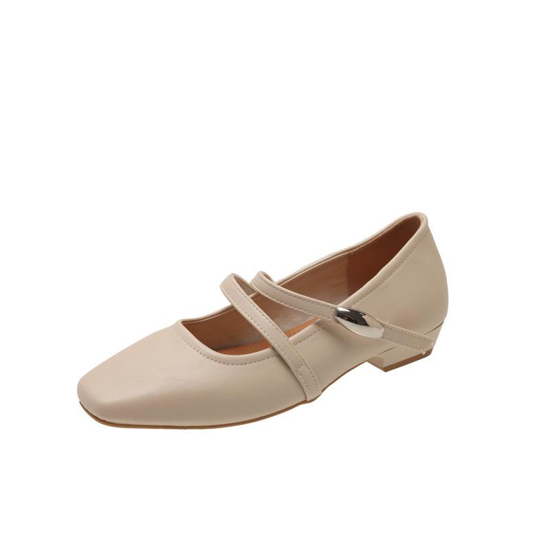 French Mary Jane women's shoes 2025 new summer fashion temperament silver thick heel single shoes with skirt small leather shoes