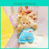 And Fuzzy Soft Cream Bear Plush Keyring With Cute Outfit Ideal For Decoration Key
