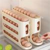 4-Layer Slide Egg Storage Box for Refrigerator Door - Large Capacity Automatic Egg Roller