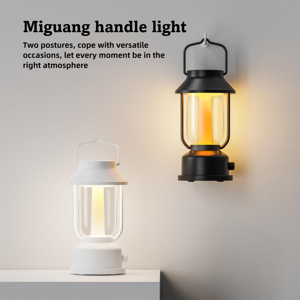 Retro LED Camping Lantern Rechargeable 2000mAh Hanging Tent Lights RGB Lighting Bluetooth Speaker Indoor Outdoor Hiking