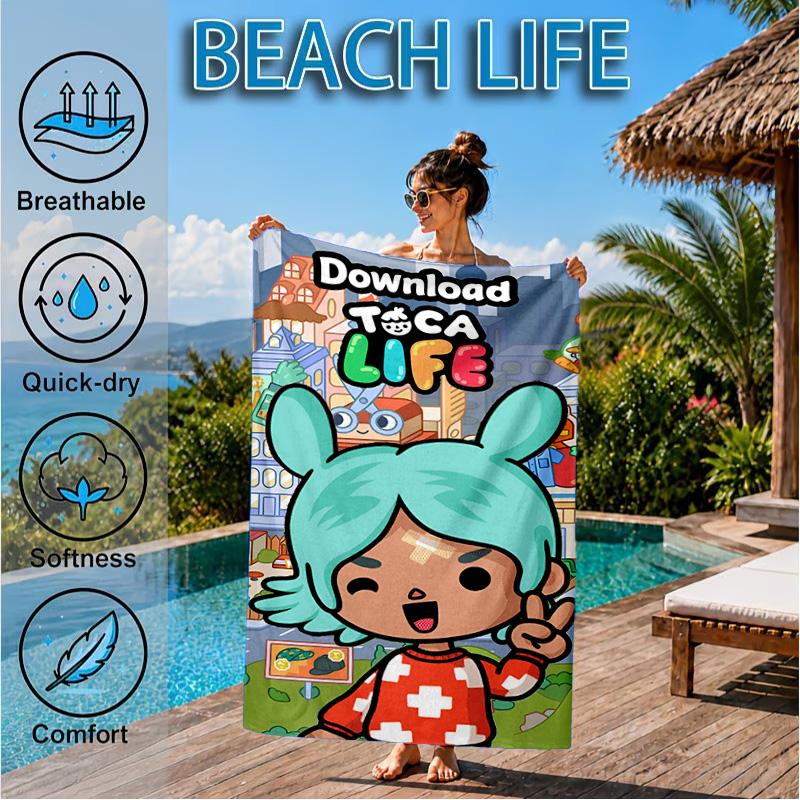Lebendiges Toca Life Strandtuch, Schnelltrocknend, Pflegeleicht, Geeignet für Fitness und Strandurlaub, Sport-Essential
