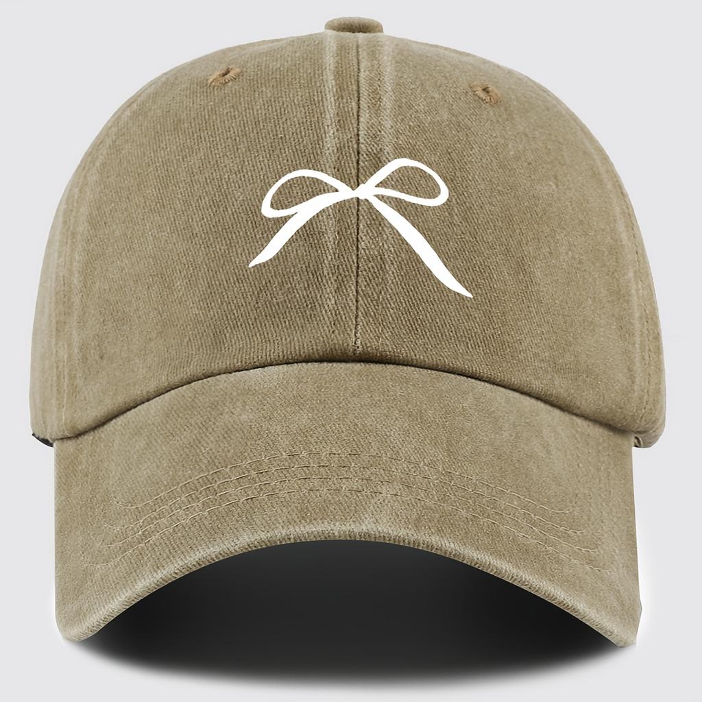 Line Bow Baseball Cap Trendy Fashion Retro Soft Top Hat Adjustable Sun Hat