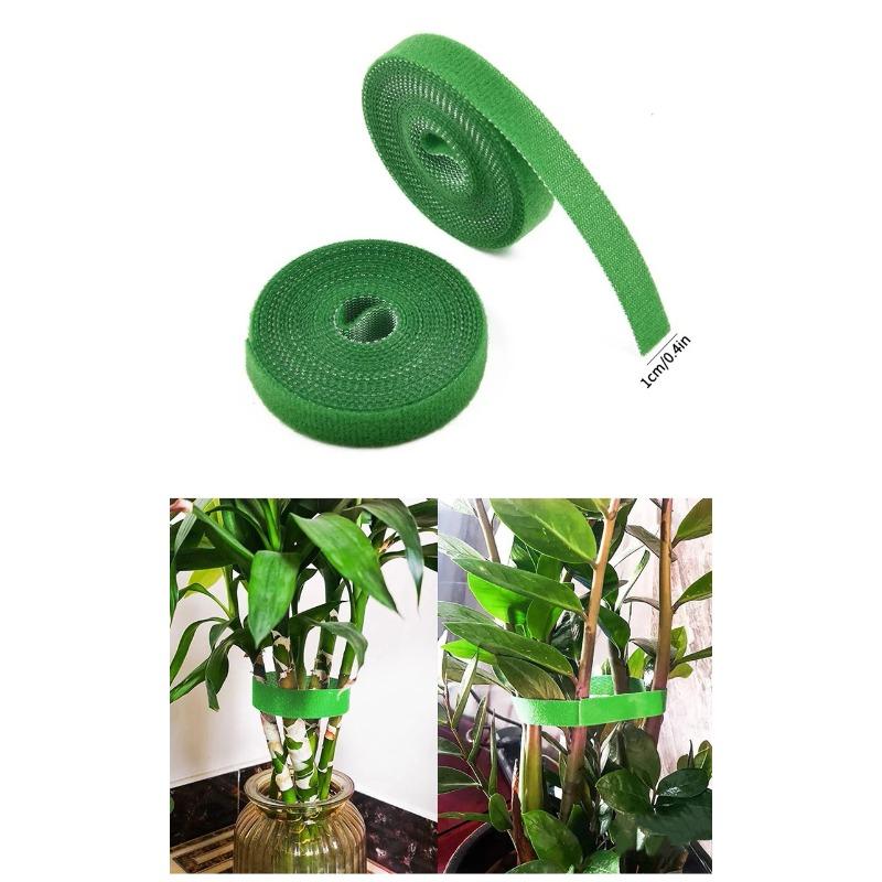 3 Rolls Green Garden Twine Plant Ties Nylon Plant Bandage Garden Hook Loop Bamboo Cane Wrap Support Garden Accessories