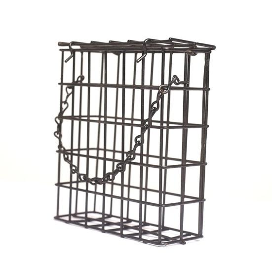 Suet Cage Bird Feeder Outdoor Garden Iron Cages Outside Hanging Suet Feeder Single Suet Cake