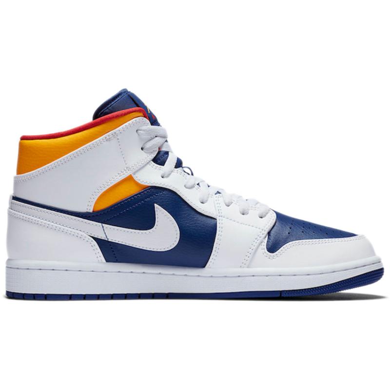 Air Jordan 1 Mid 'White Deep Royal Blue' Jordan 554724-131