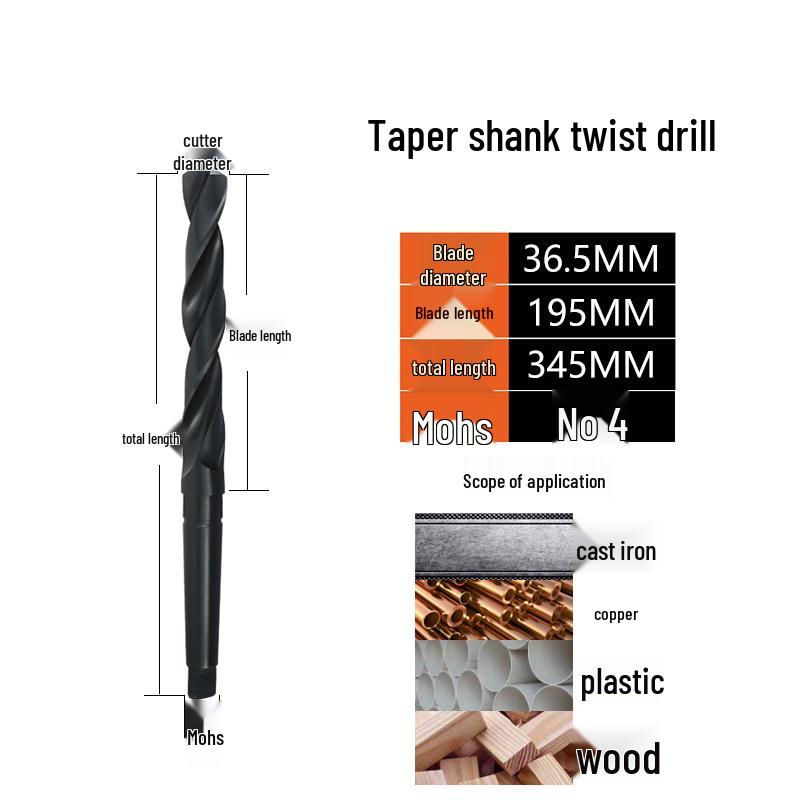 Mo's High-Strength Taper Shank Twist Drill for Iron and Steel