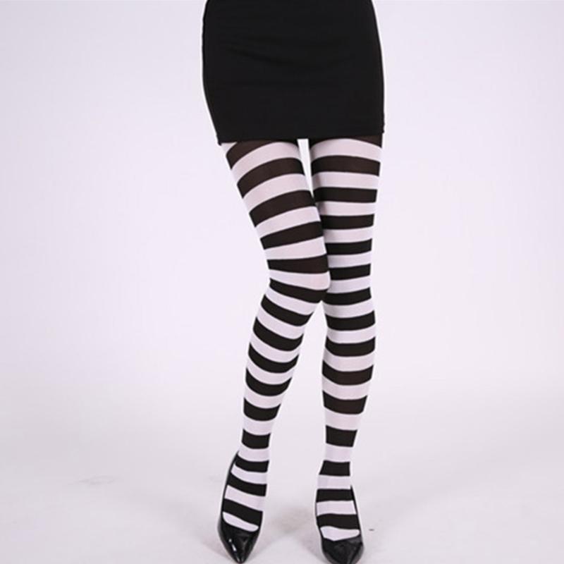 Collant a righe casual da donna Leggings a righe di Natale Collant lunghi fino alla caviglia Calze autoreggenti Accessorio per costume da festa