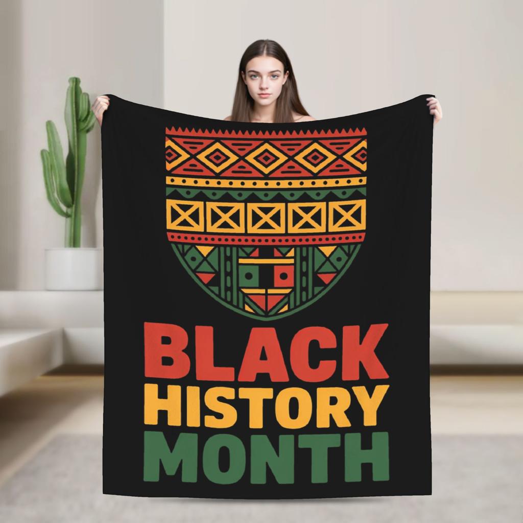 Black History Month African American Blankets Fleece Novelty Soft Throw Blankets for Bedding Lounge Decoration