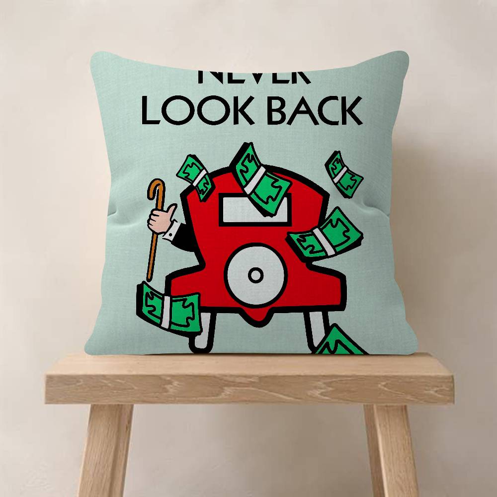 Cartoon M-Monopoly Dollar Money Pillow Cushion Cover Pillowcase Living Room Sofa Home Decor Customized