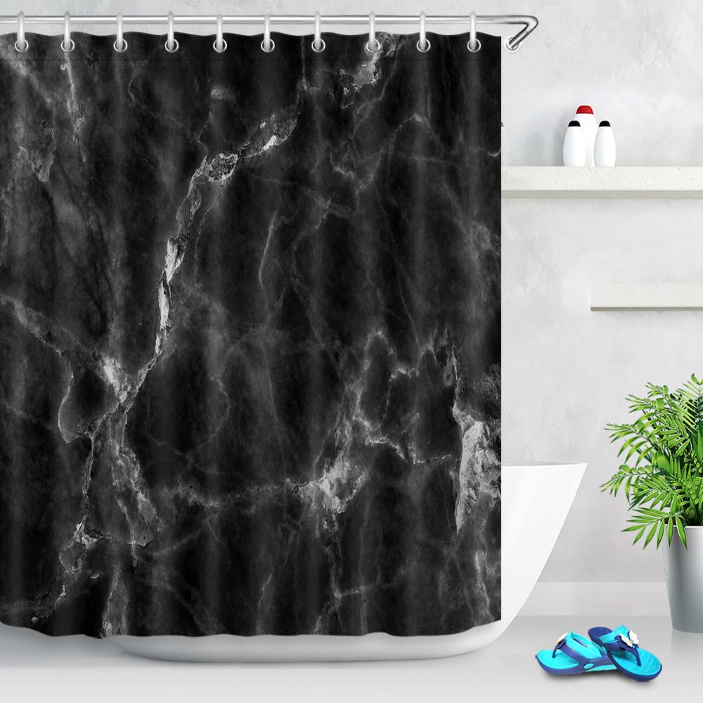 Golden Geometry Rhombus Nordic Marble Texture Shower Curtains Bathroom Curtain Waterproof Polyester Fabric For Bathtub Decor