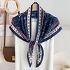 Korean Style Vintage Geometric Print Triangle Scarf For Women Spring Decorative Neck Scarf