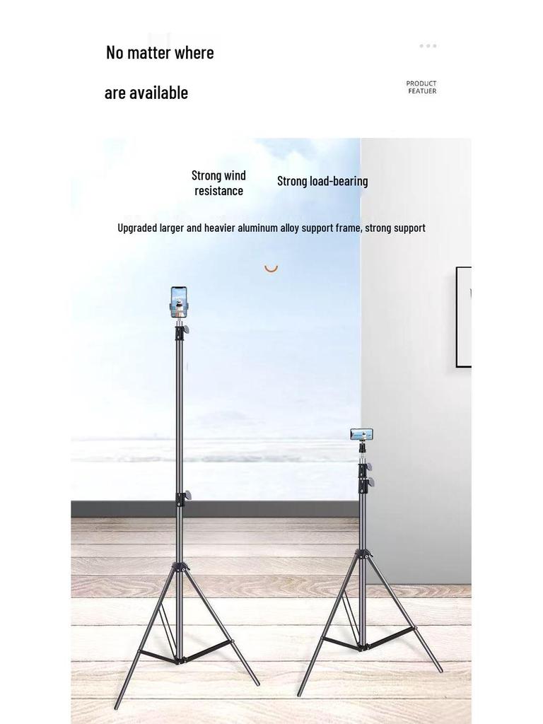 Telescopic 2.1m Phone Holder Tripod & Selfie Stick with Floor Stand
