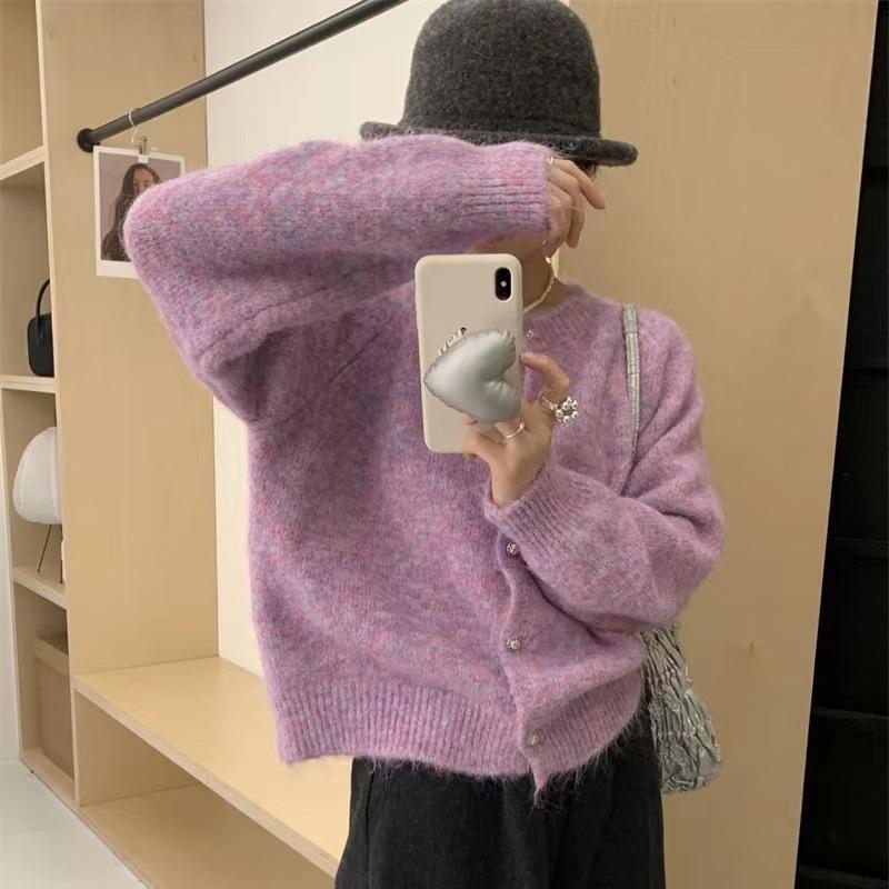 YYFS Dam Mode Casual Höst Vinter Enfärgad Tryck Långärmad O-Hals Tröjor