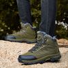 2418 Men's Mountaineering Shoes Boots High Top Anti Velvet Leather Face With Warm Cotton Outdoor Off Road Sports