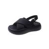 Thick-soled Cross Word with Roman Sandals Women's 2025 New Fashion Versatile Step On Shit Cloud Beach Sandals