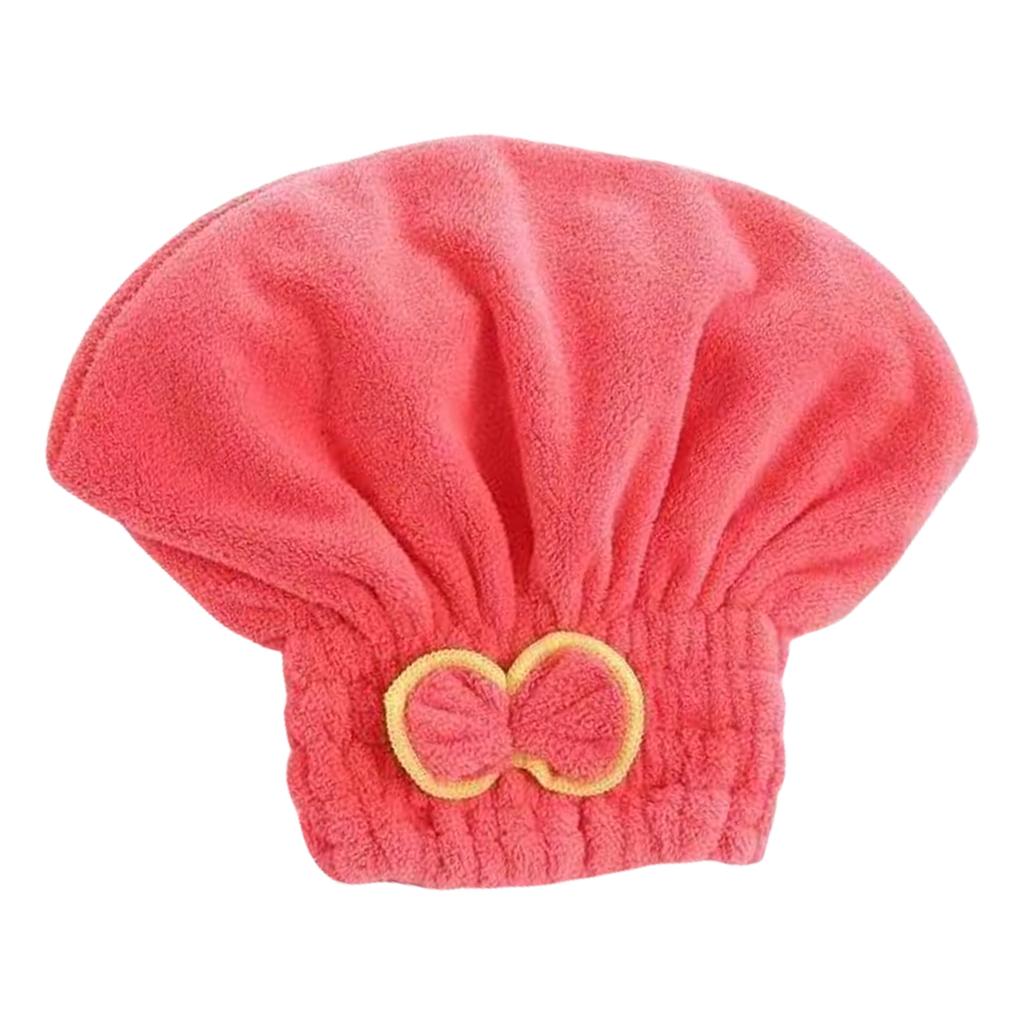 Bath Accessories High Absorbency Hair Towel Wrap Fast Drying Coral Velvet Towel with Bow Knot for Wet Hair