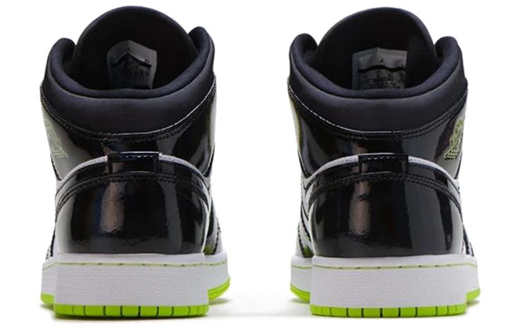 Jordan 1 Mid Black Cyber Mystic Green GS BQ6931-003