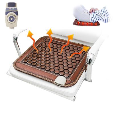 Jade Tourmaline Thermostat Mattress Massager Far Infrared Heating Therapy Pad Sitting Cushion with Smart Timer Remote Controller 45 X 45x 3 Cm