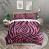 3-teiliges Bettwäsche-Set King Queen Size Rosa Leopardenmuster Bettbezug mit 2 Kissenbezügen Einzel Doppel Weiche Hülle für Schlafzimmerdekoration