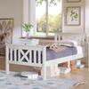 Wooden Bed Single Bed from Bed Frame with Slatted Frame Wooden Bed with Headboard - 90 x 200 cm Solid Wood Children's Bed Youth Bed Pine Solid White