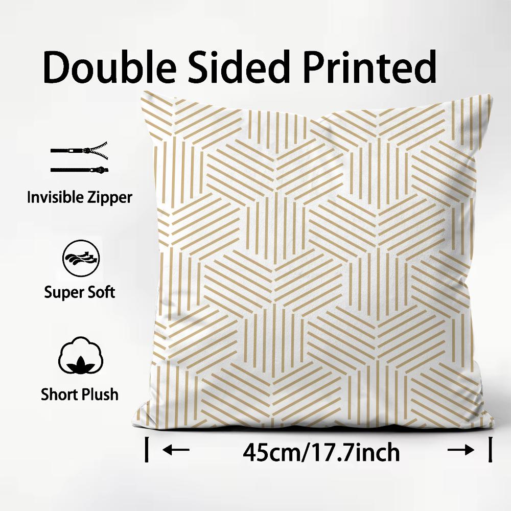 Geometric Patterns Cushion Cover Comfortable Reversible Pillow Cover Ideal For Car Sofa Bedroom & Beyond