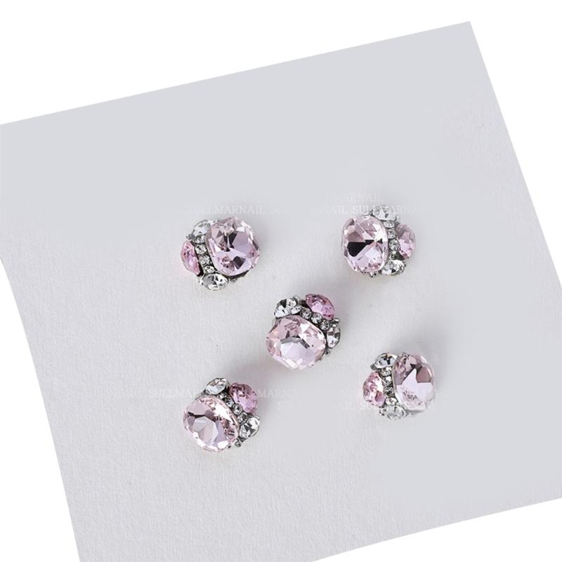 Pack of 5 Nails Art Charms 3D Nail Rhinestones Crystal Nail Gems Nails Art Decorations Nail Supplies for Acrylic Nails