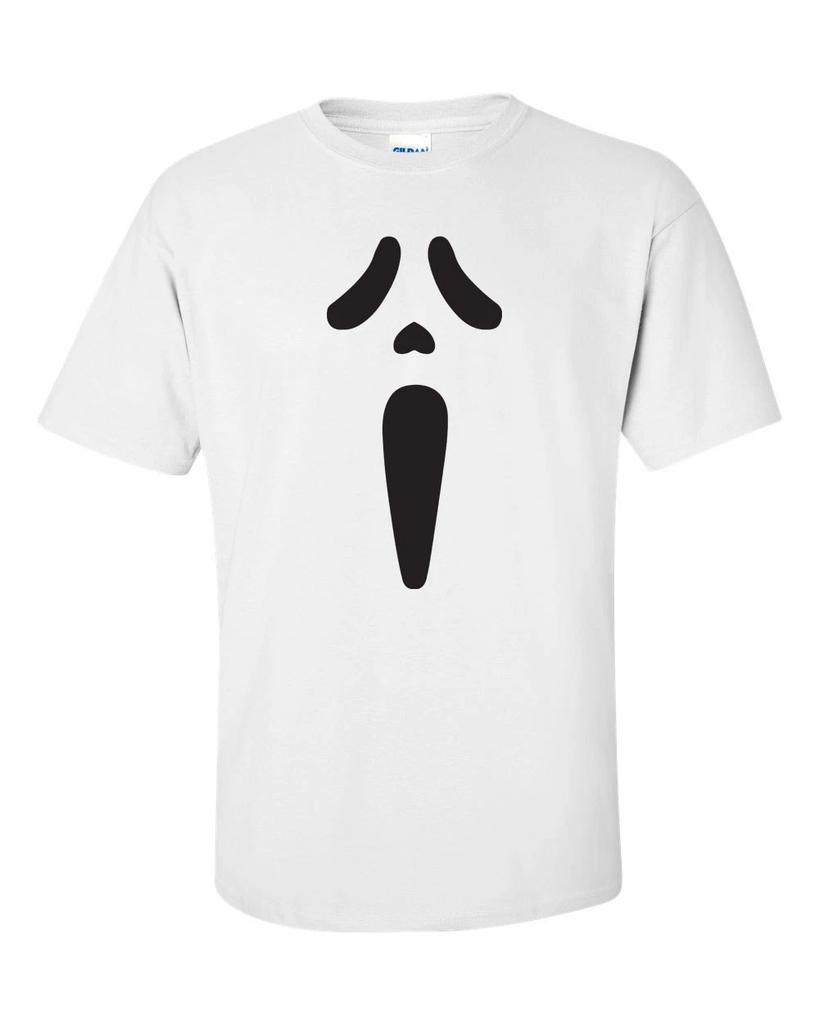 SCREAM FACE Movie Halloween Trick Treat Funny BLACK PRINT Men's Tee Shirt 500