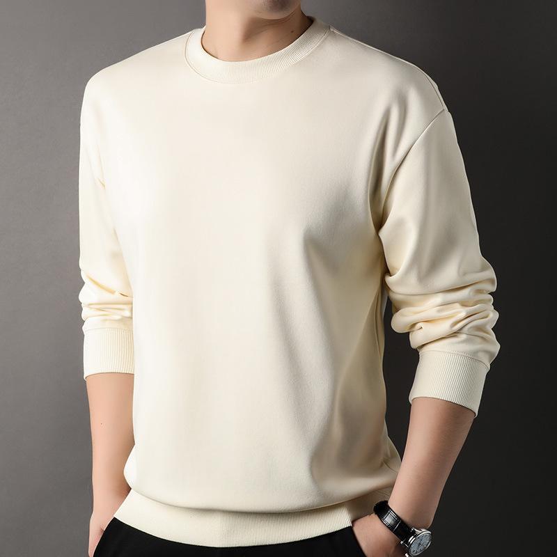 Men's Spring and Fall Thickened Round Neck Long-sleeved Loose Large Size Pullover Long-sleeved