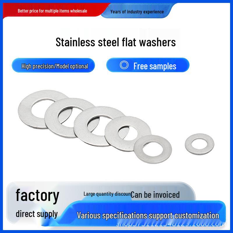 Stainless Steel 304 Flat Washer, Thickened Round Screw M6 M8 M10