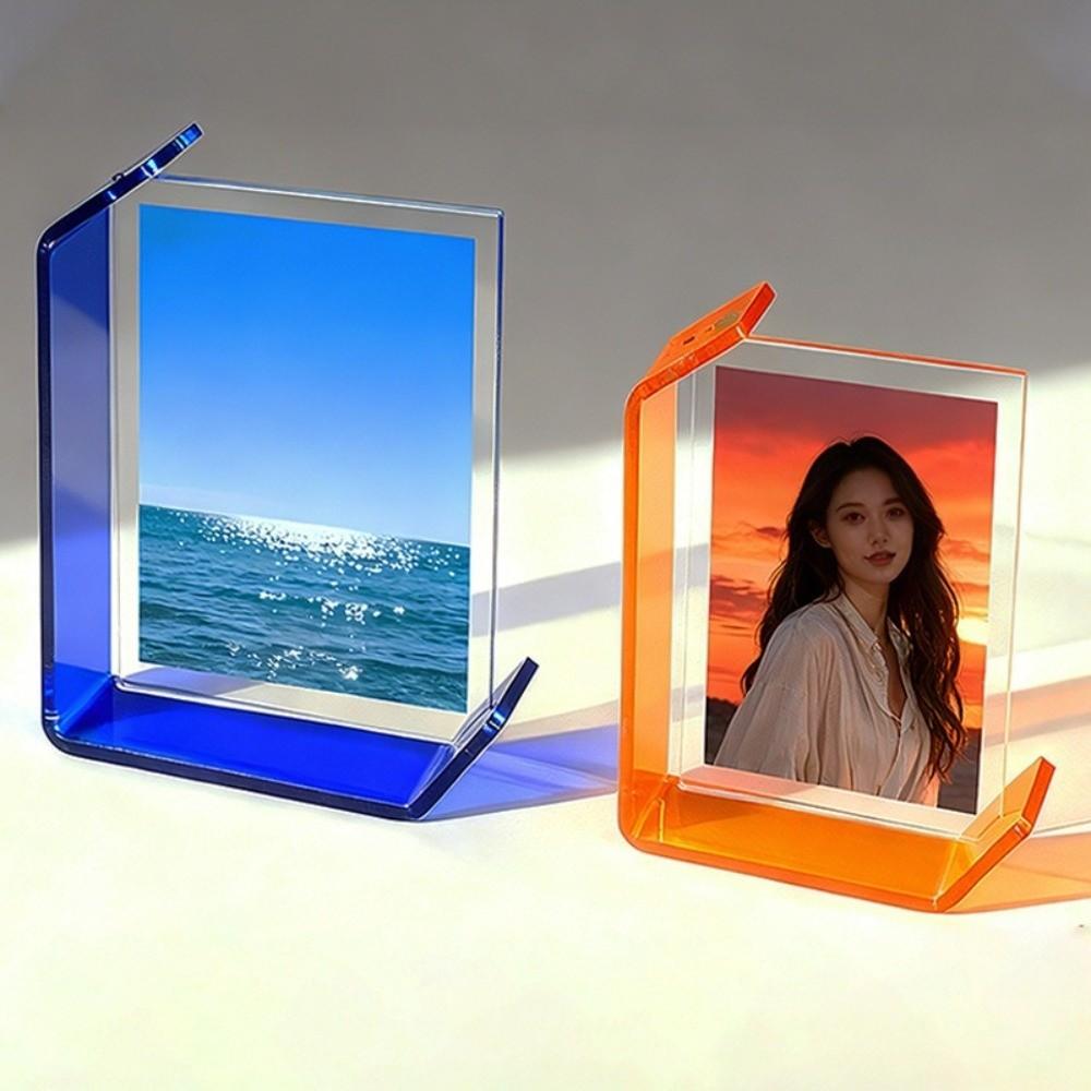 Modern Acrylic Photo Frame 5/6/7/8 Inch Poster Frame L-shaped Tabletop Stand  Home Decoration
