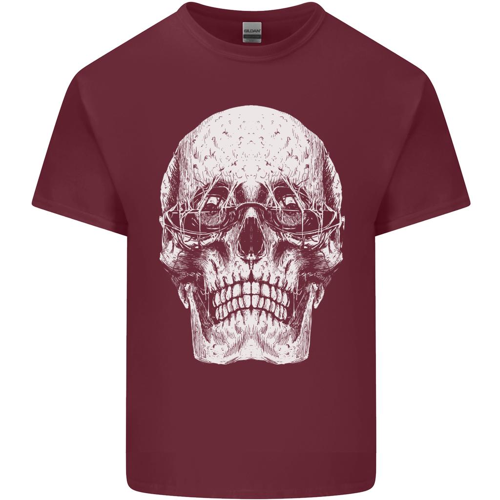 Old Unisex Skull With Glasses Gothic Biker Unisexs Light Cotton TShirt
