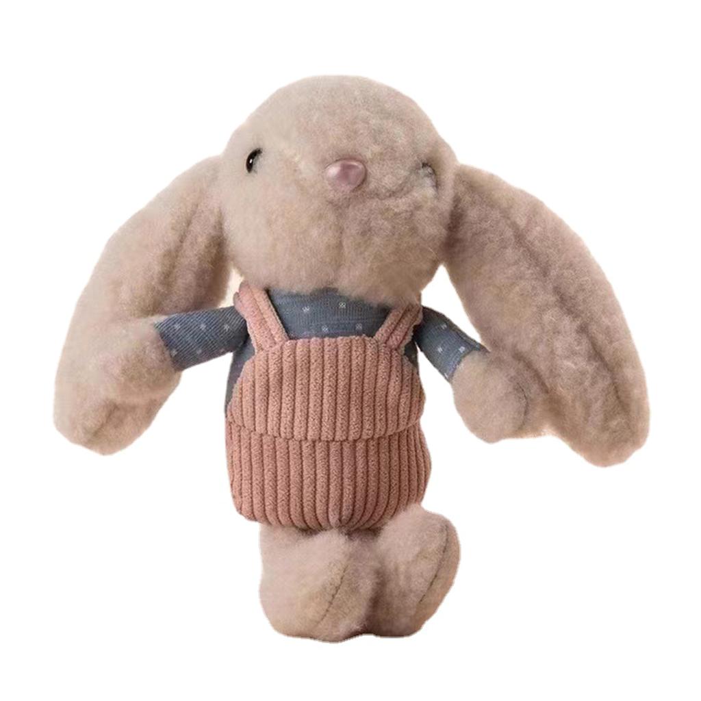 Cartoon Rabbit with Overalls Pendant Plush Dolls Keychain Pendant Fashion Coin Bag Ornaments Keyring for Keys Gift