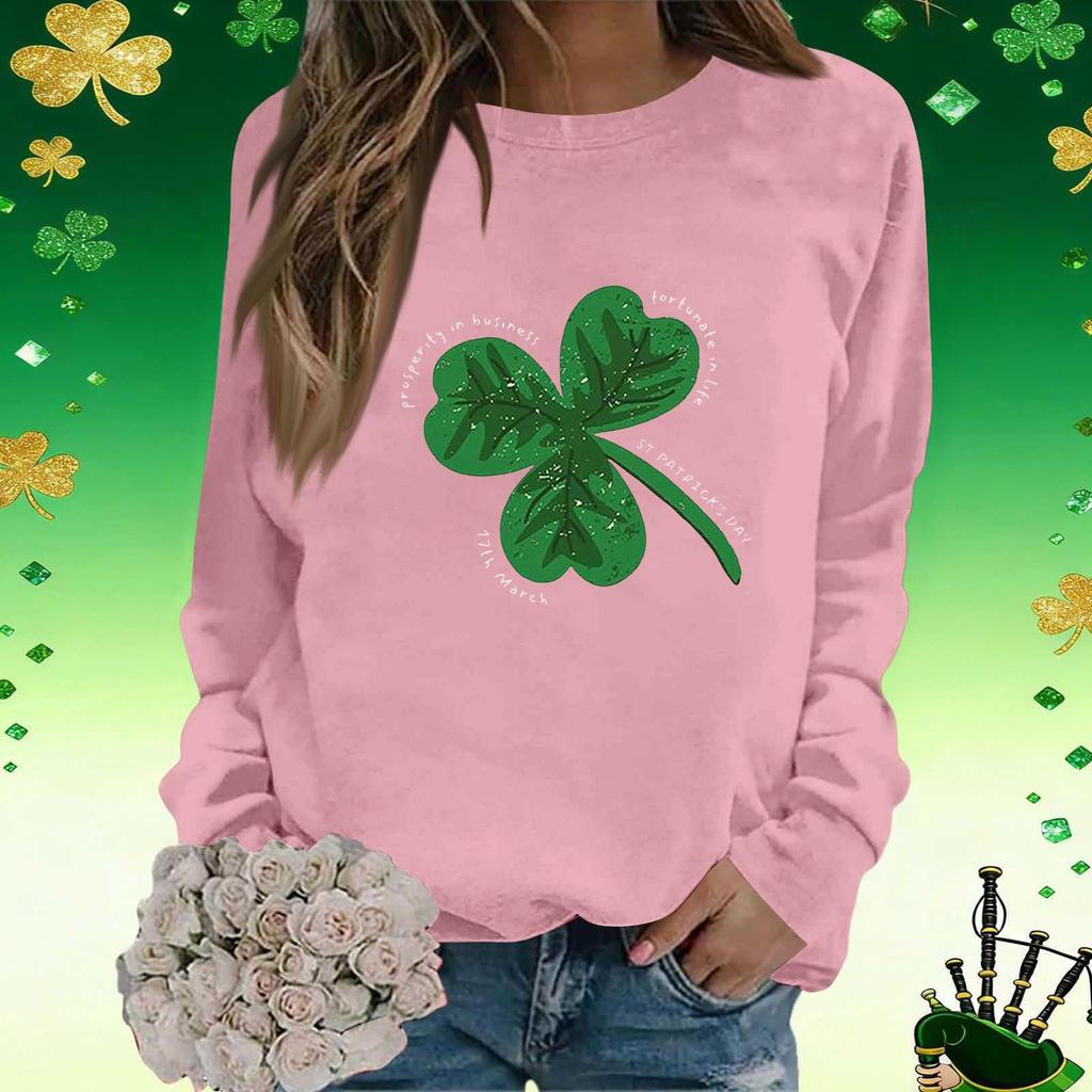 Women's Fashion Printed Long Sleeve Loose Round Neck Sweatshirt Top