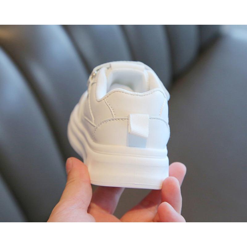 Unisex Kids White Lightweight Breathable Soft Sole Casual Sports Sneakers