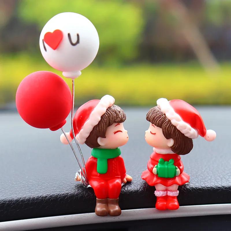 Festive Christmas Gift Car Dashboard Decor Cute Couple Creative Auto Ornament for Him Her Desktop Office Desk Decoration