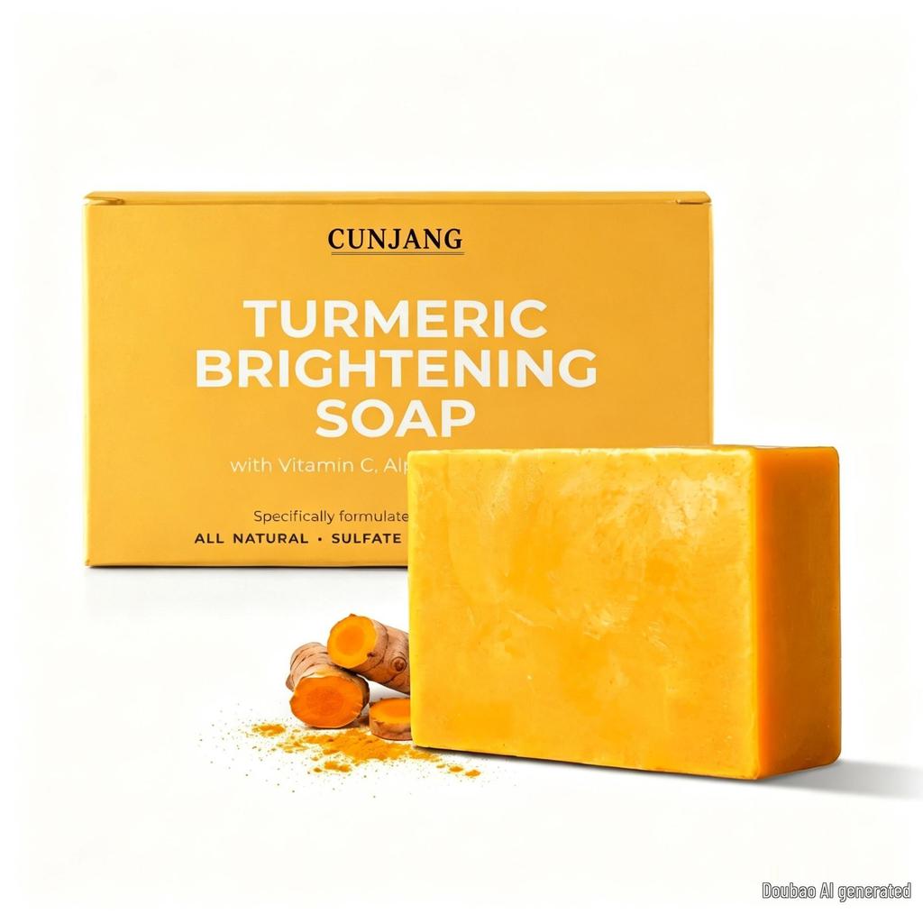 TK Style Handmade Cold Process Soap: Turmeric, Lemon, Kojic Acid, & Ginger for Bath & Face - European & American Market.