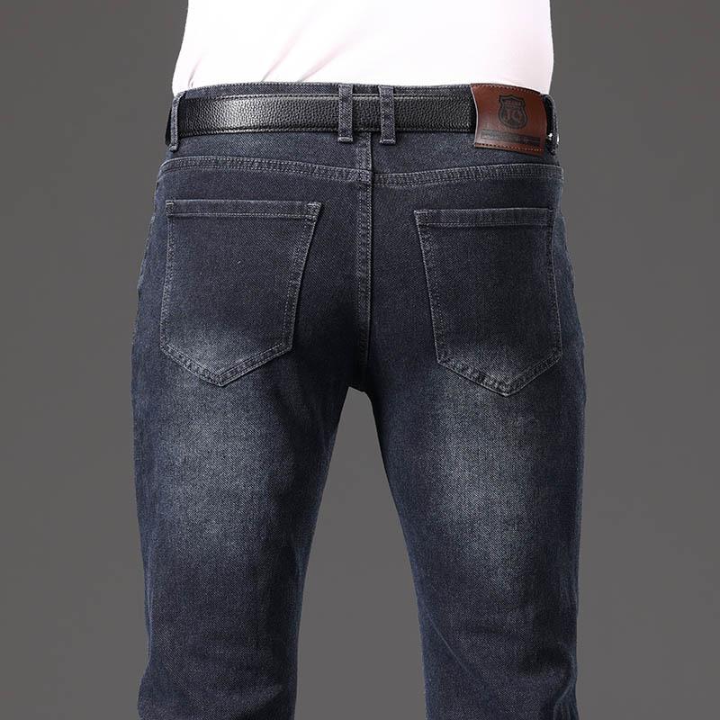 Men's Flared Jeans High Waist Loose Stretch Thickened Flared Denim Wide Leg Pants