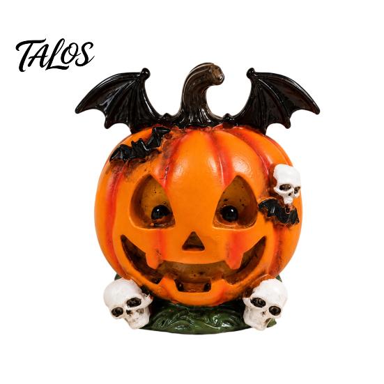 Seasonal Interior Ornament Halloween Pumpkin Ghost Bat Skull Figurine, Cute Resin Festive Desktop Decor Tabletop Ornaments for Home Party Shelf