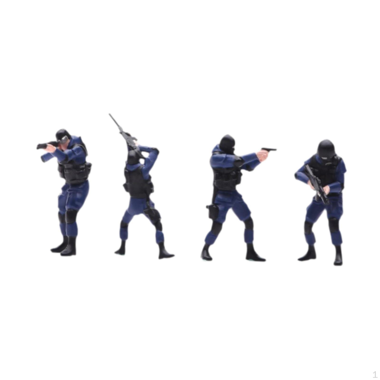 

4Pcs 1:64 Men Model Figure Resin Figures Mini People Miniature Scenes Decor Sand Table Layout