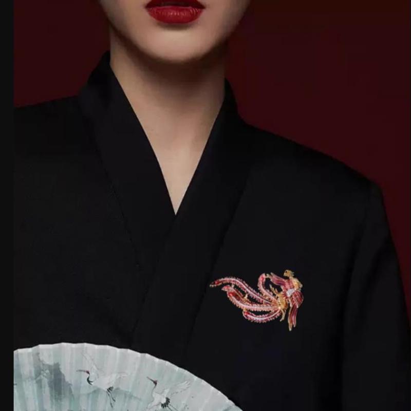 Phoenix Brooches Unisex Enamel Animal Bird Category Pin Women Coat Accessories Gifts