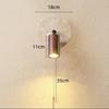 Modern New LED Natural Stone Wood Wall Lamp with Zipper Switch Living Room Study Bedroom Bedside Reading Lighting