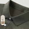 [37% Mulberry Silk] Autumn and Winter Solid Color Short Sleeve Bottom POLO Shirt Men's Skin Friendly Soft Knitted T-shirt