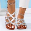 Spring and Summer New Large Size Women's Slippers Simple Word Fashion Hollow Casual Flat Bottom Cool Slippers